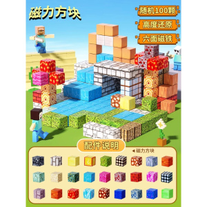 2025新款我的磁力世界方块磁吸磁铁积木男孩拼搭全套益智DIY玩具六一儿童节