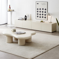 全友家居现代简约客厅小户型云朵边桌茶几分区储物电视柜家具