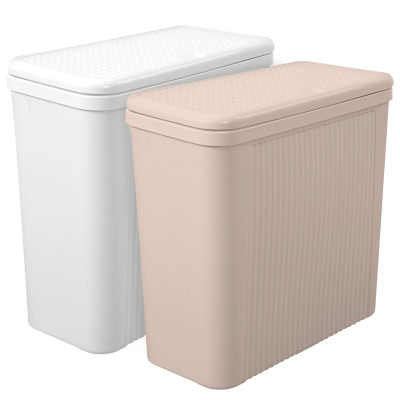 利临（加大2只装）欧式分类垃圾桶带盖家用大号厨房卫生间客厅卧室商用白+灰经典简约垃圾分类桶送垃圾袋2卷（送垃圾袋2卷)