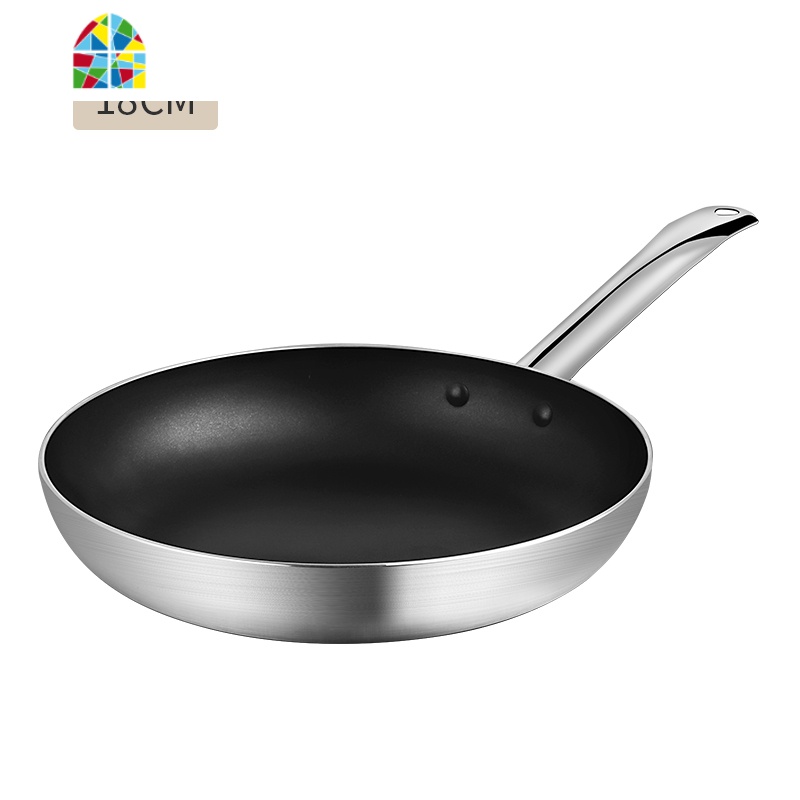 钢柄铝合金不粘锅煎锅平底锅无油烟钢煎饼锅复合底电磁炉燃气 FENGHOU 24CM(钢柄煎锅)