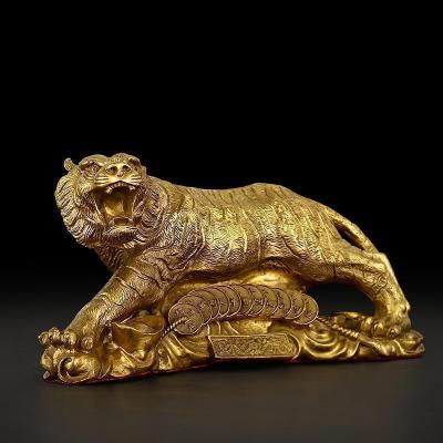 家柏饰(CORATED)铜老虎摆件十二生肖铜虎猛虎工艺品家居摆设装饰品
