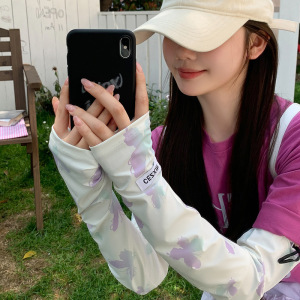 宽松冰丝冰袖女夏季2025新款防紫外线开车骑行遮阳护手臂防晒袖套3759A