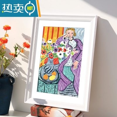 敬平简约相框挂墙装裱四4K开8k八木质素描画框12寸16外框a4纸展示框A3 945-亮白色 A3挂墙[可放29.7*4