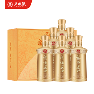 五粮液股份 福满盛世荣耀福双支礼盒52度500ml*2瓶*3盒 纯粮酿造送礼佳品
