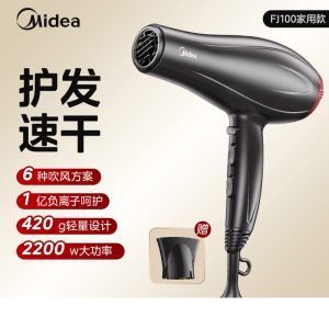 美的(Midea) 吹风机家用负离子护发音静电吹风 大师黑