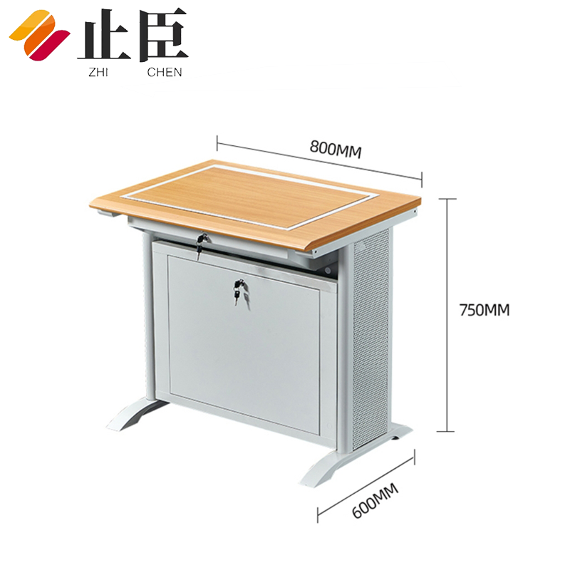 止臣 翻转电脑桌 办公桌培训桌学校机房课桌部队多媒体微机室桌子 E7