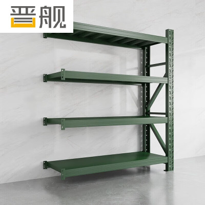 晋舰货架仓储库房储物架军绿色四层副架350kg/层重型150*60*200cm