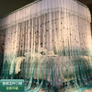 美帮汇自动轨道家用床上u型导轨蚊帐2米1.5m床1.8m2.2夏季文帐欧式纹账