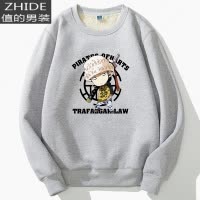 SUNTEK羔绒加绒加厚毛卫衣男无帽黑色厚款保暖衣服宽松套头圆领冬季卫衣