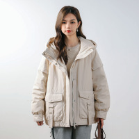 新款韩版羽绒服女短款连帽羽绒服白鸭绒大毛领女外套
