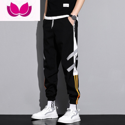 七斓新款休闲裤男士潮牌百搭束脚青少年机能工装运动九分长裤子
