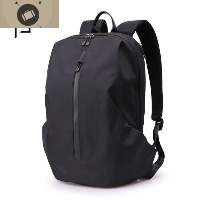 双肩包男潮牌休闲男士背包15.6寸电脑包旅行包学生书包男时尚潮流艾狄伊娃新面料轻便款-黑色