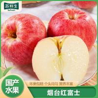 [苏鲜生]山东烟台红富士 净重4.5斤 大果 单果80-85mm 脆甜可口