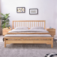 全简北欧实木床现代简约1.8米双人床1.5单人床日式风格民宿家具实木公寓床