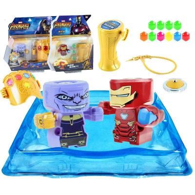 爱动小钻风5飞旋陀螺玩具漫威复仇者联盟4升级版小转风钢铁侠美队儿童男孩玩具95318灭霸+95317钢铁侠(送小蓝盘)