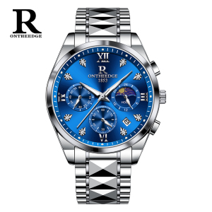 瑞之缘满天星手表男非机械表多功能三眼六针夜光防水石英商务休闲手表