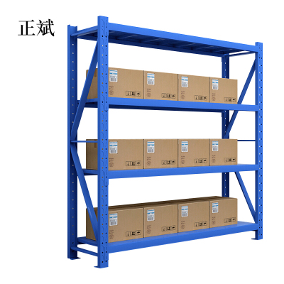 正斌仓库仓储货架四层金属五金货架家用中型重型置物架展示架子承重200kg