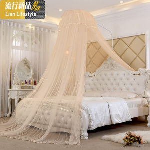 圆顶宫廷蚊帐公主风1.5/1.8m加大圆床宿舍家用落地免安装 三维工匠