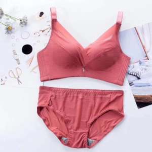 秋冬新款性感内衣女无钢圈文胸套装舒适聚拢小胸调整型收副乳胸罩