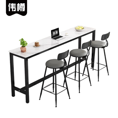 伟樽岩板吧台桌160*40*105cm+椅子*3套