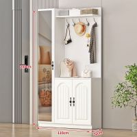 质凡简约门厅柜进门口衣帽柜储物柜隔断带穿衣镜收纳玄关柜 长110高200深32外镜