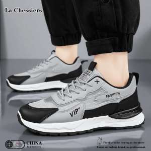 La Chessiers男鞋运动鞋2024新款春秋季透气网面阿甘鞋子男百搭厚底休闲老爹潮鞋