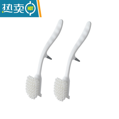 敬平刷锅刷子锅刷厨房用洗锅长把炊帚小刷子清洁刷专用刷锅器 白色[2个]