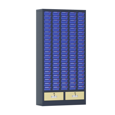 臻远 ZYLJG-W76 零件柜抽屉式工具柜电子元件柜螺丝柜物料柜 100抽蓝色无门加二斗小号