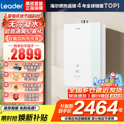 海尔(Haier)出品统帅[安睡洗LG5E]16升天然气燃热 无冷凝水超音速离心雾化 一级能效[国补20%]