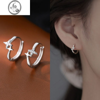 JiMi925银银星芒耳环女2022年新款潮耳钉小众设计轻奢夏耳饰
