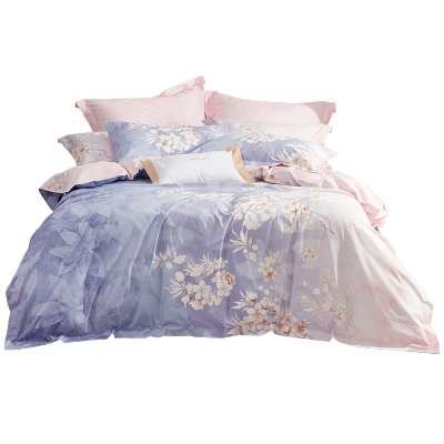 罗莱家纺床上四件套全棉40支纯棉被套1.8米双人床单斜纹家用被罩