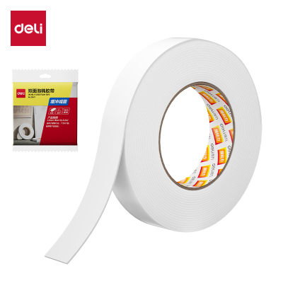 得力30412泡棉EVA双面胶带 24mm*5y*2.5mm 白色 12卷/筒
