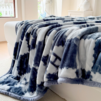 汉司家纺 HANSI-MAX 聚酯纤维 150*180cm 亲肤多功能云柔毯 毯子 (计价单位:条)蓝色