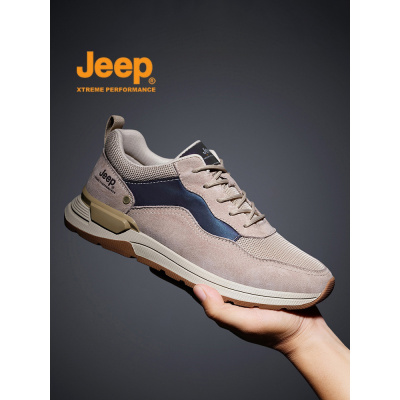 jeep男鞋2022新款轻便减震跑步户外运动鞋男春季百搭休闲阿甘鞋子