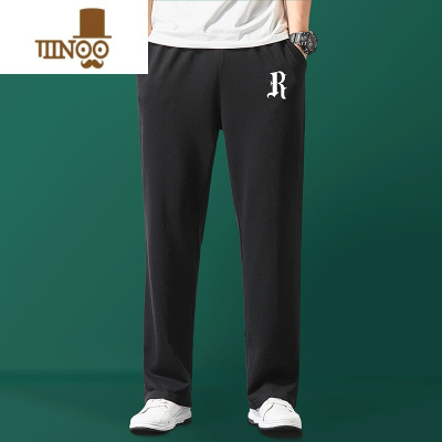 YANXU运动裤男夏季薄款宽松直筒新款休闲长裤针织阔腿裤卫裤男潮流