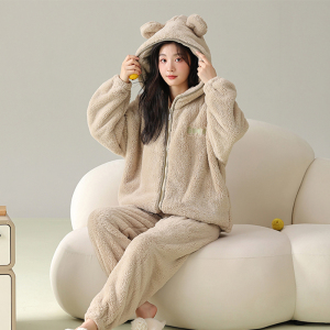 花花公子情侣款睡衣珊瑚绒秋冬季加绒保暖男女2025新款休闲家居服