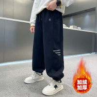 男童秋装裤子新款儿童加绒加厚卫裤一体绒休闲男孩秋冬季长裤