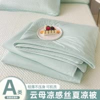 A类凉感丝空调被夏凉被四件套夏季单人学生宿舍冰丝夏被可机水洗
