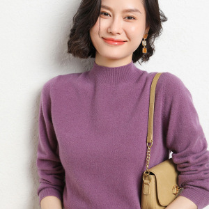 半高领女士针织衫女纯色打底保暖加厚毛衣秋冬季新款毛衫女