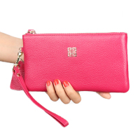 新款女式拉链欧美长款大钞位头层牛皮钱包钱夹真皮手拿包女