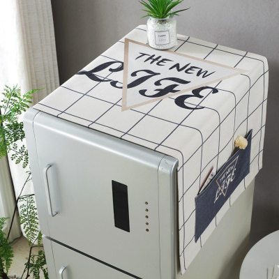 冰箱防尘罩防尘布盖布保护罩微波炉洗衣机双开单开冰箱罩盖巾 HJYH-04 小冰箱、洗衣机通用(130*50cm)升级防水