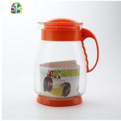 大容量加厚耐热可高温大家庭用玻璃冷水壶凉白开水装凉水过滤茶壶 FENGHOU 荧光绿2000ml凉水壶