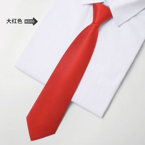 女士拉链领带韩版商务上班面试蓝色红色懒人短款中学生黑色领带女