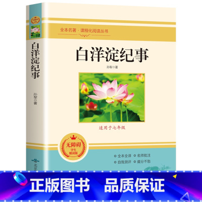 白洋淀纪事 [正版]七年级上朝花夕拾鲁迅原著西游记白洋淀纪事骆驼祥子猎人笔记镜花缘初中初一7课外阅读书籍必读书目人教版无