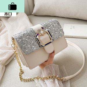 包包女2020新款潮斜挎包女学生韩版ins百搭亮片小方包链条单肩包NEW LAKE女士单肩包