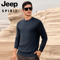 JEEP SPIRIT纯棉毛衣男冬季加厚保暖针织衫休闲潮流时尚纯色休闲