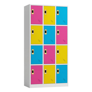 鑫虎威 彩色更衣柜钢制衣柜员工柜浴室柜感应锁十二门柜铁皮柜储物柜带锁