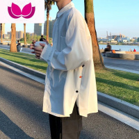 七斓高级感炸街衬衫男设计感小众潮ins痞帅条纹外套轻奢内搭长袖衬衣