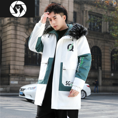 HongZun冬季棉衣男潮流帅气韩版中长款男士羽绒棉服冬装保暖学生棉袄外套棉衣