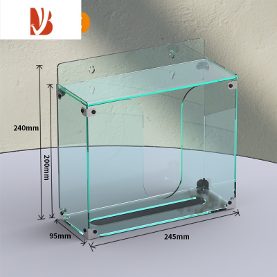 三维工匠卫生间纸巾盒免打孔防水厕所厕纸盒置物架壁挂卫生纸亚克力抽纸盒 玻璃色[免胶升级带盖无异味]